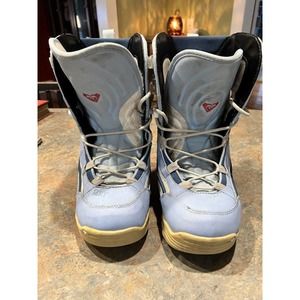 Roxy Y2K Quiksilver GNU Snowboarding Boots Polara Micro Fit Gray Blue Womens 7